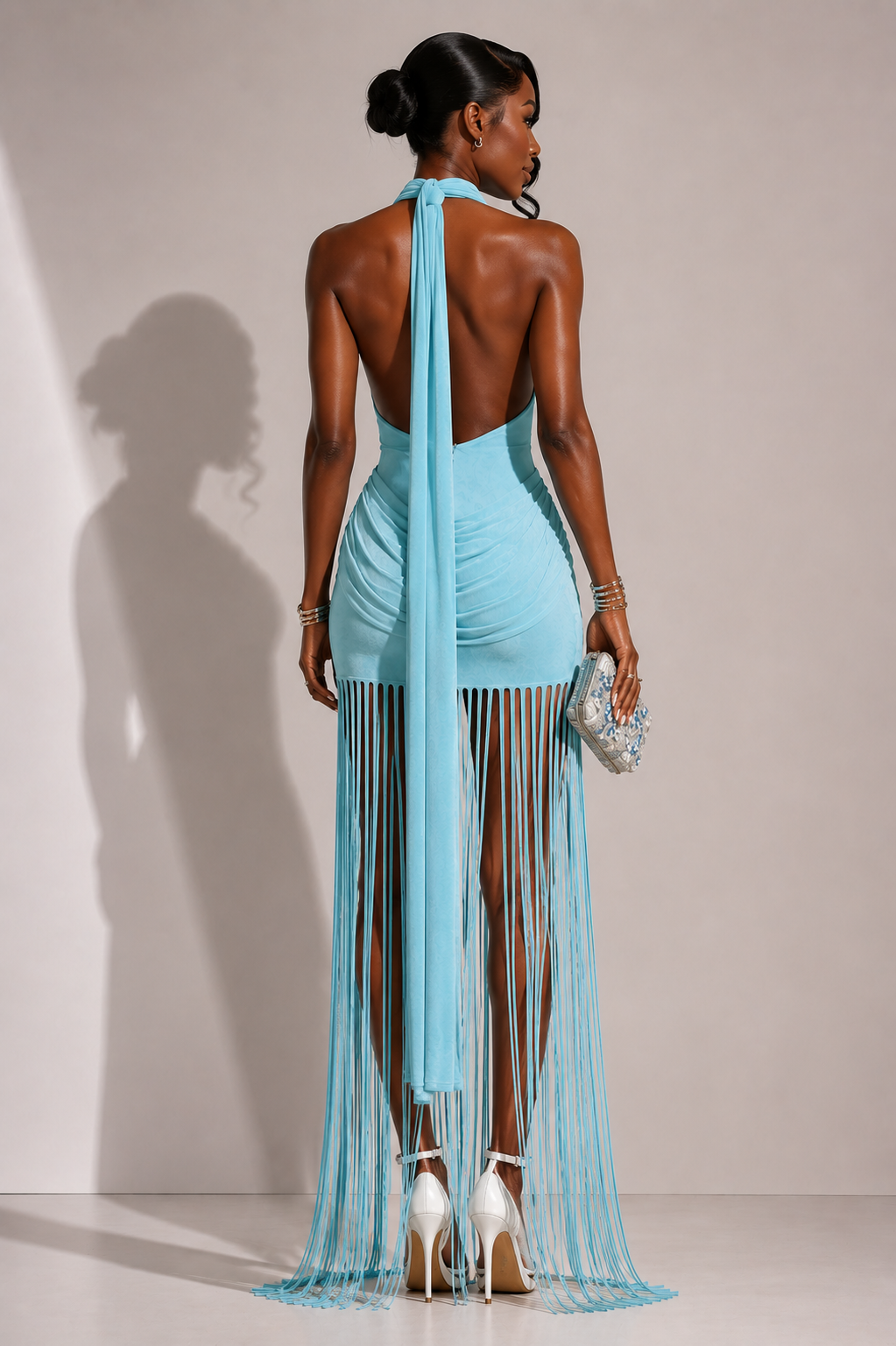 Abito Halter Riviera con Frange