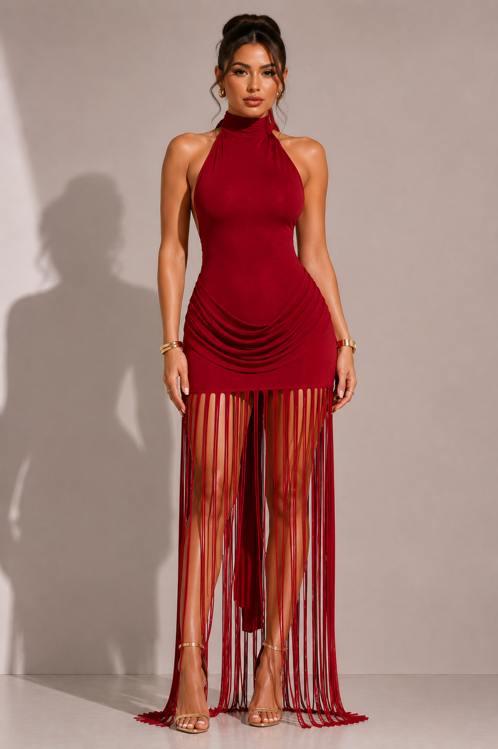 Abito Halter Riviera con Frange