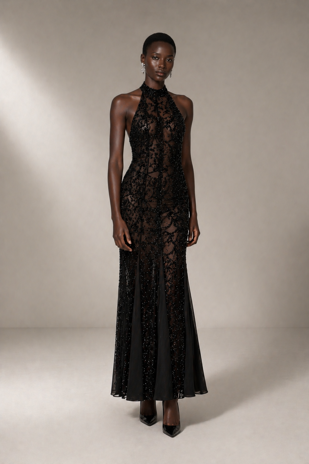 Abito Halter con Paillettes Calista